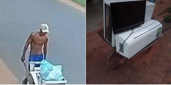 [VIDEO] ¡Cero estrés! En carretilla se llevó todo lo que robó