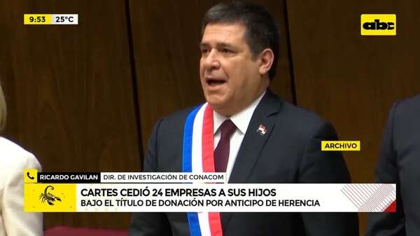Video: Horacio Cartes cedió 24 empresas a sus hijos bajo el título de donación por anticipo de herencia - ABC Noticias - ABC Color