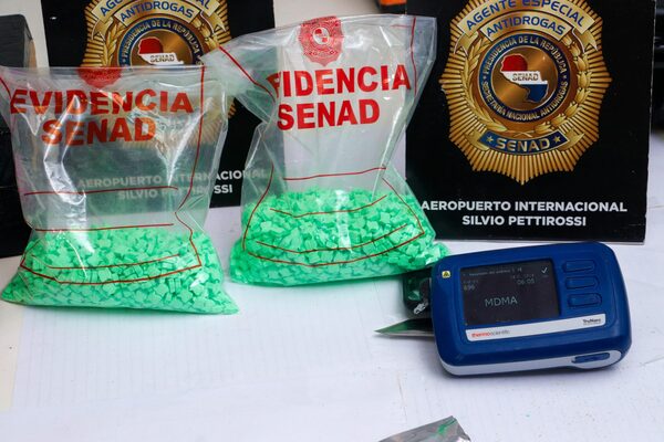 Más de 24,224 dosis de éxtasis fue detectado en encomiendas del Aeropuerto Internacional Silvio Pettirossi