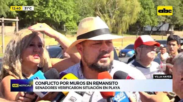 Conflicto por muros en Remansito: senadores verificaron situación en playa de Villa Hayes - ABC Noticias - ABC Color