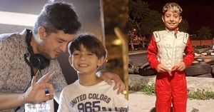 VIDEO. Orgulloso, Junior compartió la hazaña de su hijo Nachito en el karting - EPA