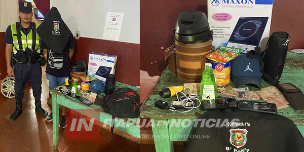 SUJETO CON 6 ANTECEDENTES FUE ATRAPADO CON OBJETOS HURTADOS EN ENCARNACIÓN - Itapúa Noticias