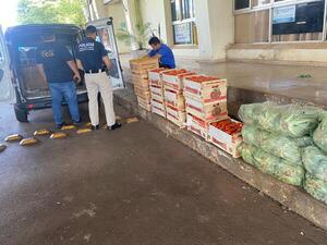 Incautan gran cantidad de productos frutihortícolas en zona de La Placita