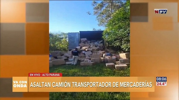 Asaltaron un camión transportador de mercaderías en Alto Paraná - Noticias Paraguay
