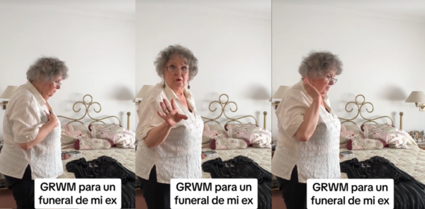 [VIDEO] Abuela se volvió viral con el vestido que usará para entierro de algún “ex” aunque ¡siguen vivos!