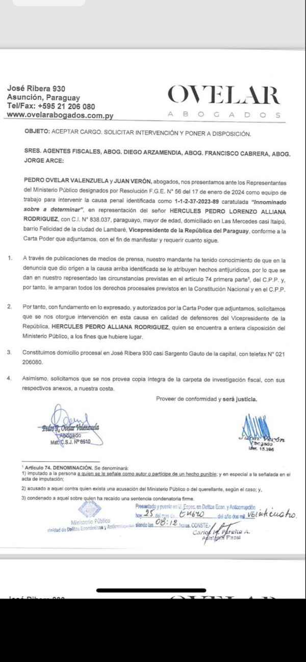 Pedro Alliana su hija y Raul Latorre, designan abogado - Judiciales.net