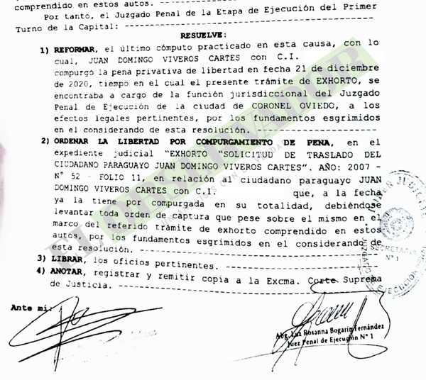Liberan a Juan Viveros Cartes por compurgamiento de condena por narcotráfico