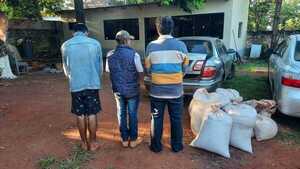 Policía sorprende a ladrones de bolsas de soja en Natalio