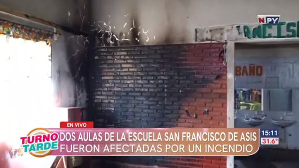 Incendio de dos aulas en una escuela causa susto en Ñemby