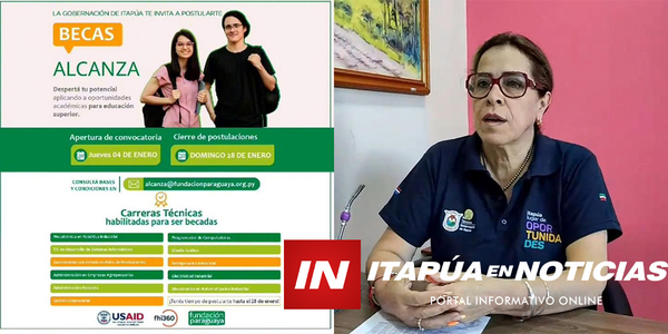 LA GOBERNACIÓN DE ITAPÚA INVITA A POSTULARSE PARA LAS BECAS “ALCANZA” - Itapúa Noticias