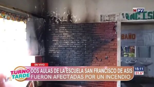 Incendio de dos aulas en una escuela causa susto en Ñemby