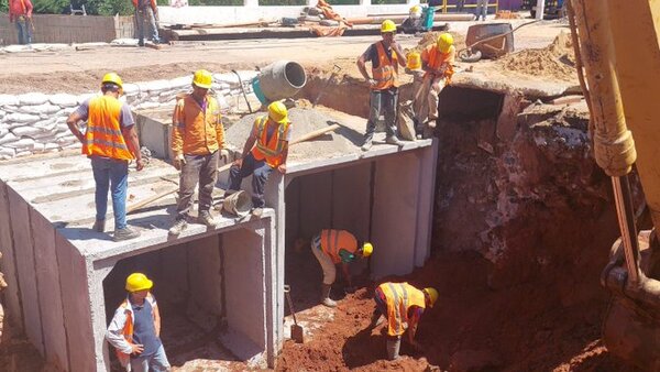 Avance en los trabajos en el puente sobre el arroyo Lambaré