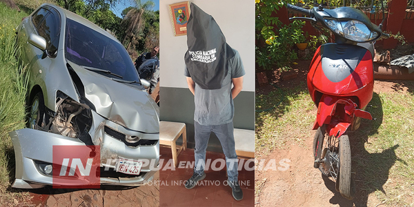 EBRIO PROTAGONIZÓ UN ACCIDENTE, QUISO HUIR Y TERMINÓ APREHENDIDO - Itapúa Noticias