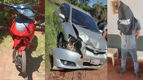 Conductor ebrio atropella a motociclista y trata de huir en B° San Pedro de Encarnación