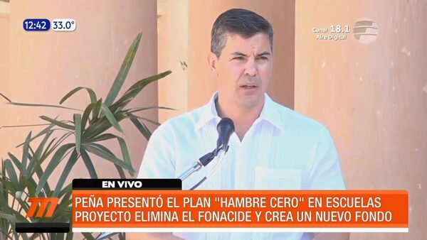 Santiago Peña presentó el proyecto "Hambre Cero en las escuelas" | Telefuturo