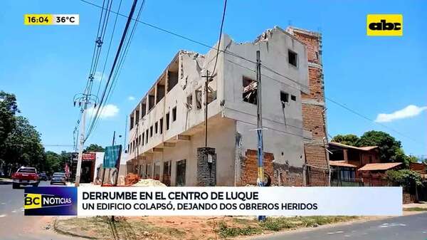 Video: derrumbe en Luque deja dos obreros heridos - ABC Noticias - ABC Color