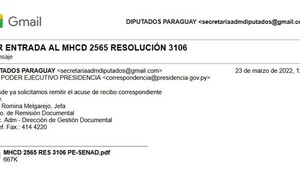 Diputados paga G. 12.500.000 a jefa que envía documentos vía mail