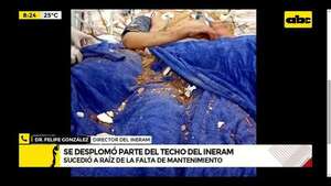 Video: se desplomó parte del techo del Ineram y cayó al lado de paciente - ABC Noticias - ABC Color