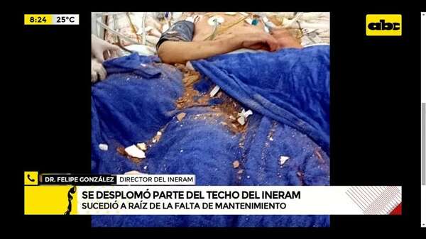 Video: se desplomó parte del techo del Ineram y cayó al lado de paciente - ABC Noticias - ABC Color