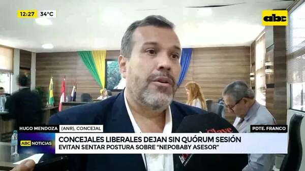 Concejales liberales dejan sin quorum sesión: evitan sentar postura sobre “nepobaby asesor” - ABC Noticias - ABC Color