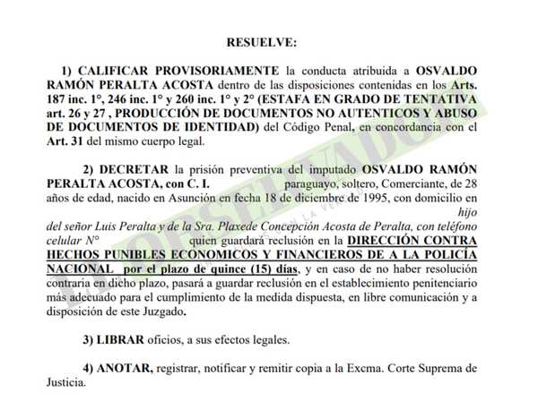 Decretan prisión para sospechosos de intentar sustraer dinero de cuenta del exministro Oscar Bajac