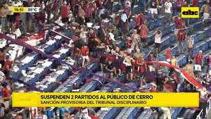 Video: suspenden 2 partidos al público de Cerro Porteño  - ABC Noticias - ABC Color