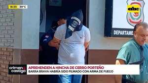 Video: detienen a barrabrava de Cerro Porteño filmado con arma de fuego - Crimen y castigo - ABC Color