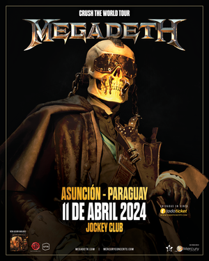 Megadeth reestructura calendario de conciertos y llega el 11 de abril a Paraguay