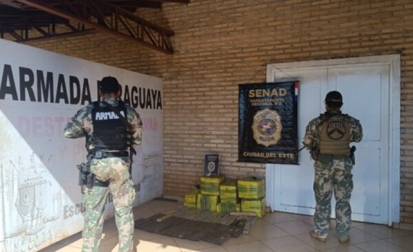 Incautan 148 kilos de marihuana a orillas del lago de Itaipú