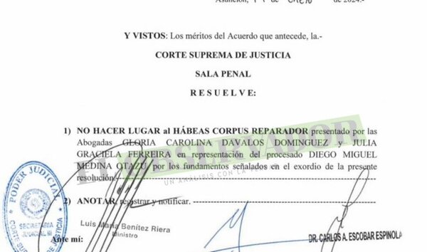 Otro intento sin éxito de secretario de "Cucho" Cabaña de salir de prisión