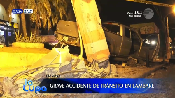 Lambaré: Chofer embiste a dos personas en una motocicleta y luego se niega a alcotest