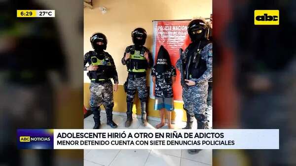 Video: Adolescente hirió a otro en riña de adictos  - ABC Noticias - ABC Color