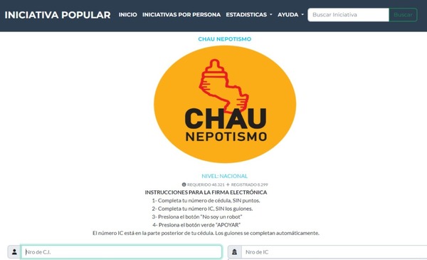 Instan a la ciudadanía a sumarse a la iniciativa popular "Chau nepotismo" - Megacadena - Diario Digital