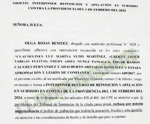 Querella insiste en acceder a la grabación del juicio a directivos de la Aso de la CGR