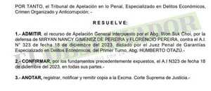 Cámara confirma el rechazo al incidente de prejudicialidad planteado por la defensa del fiscal Florencio Pereira