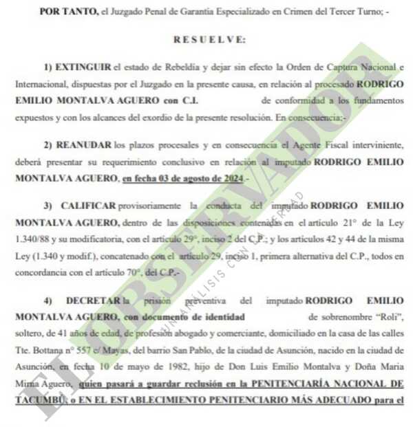A Ultranza Py: Decretan prisión preventiva de Rodrigo Montalva