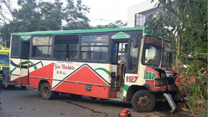 Bus chatarra choca contra un árbol y deja un pasajero con traumatismo