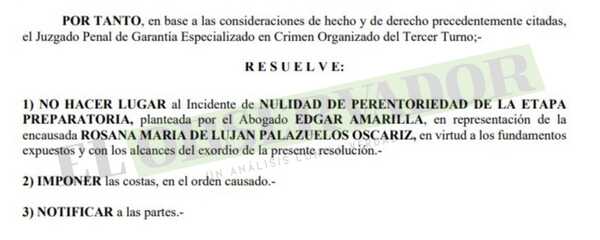 Rechazan incidente de perentoriedad planteado por abogada que habría favorecido a presunto narco