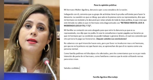 Persona con discapacidad habría sido utilizada en denuncia contra Kattya González, según familiares