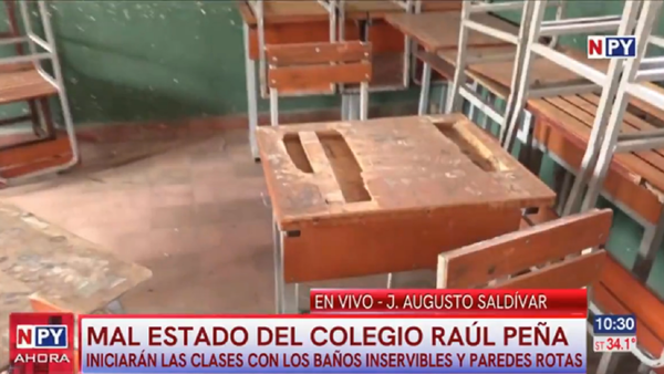 Colegio en deplorable estado a días de comenzar las clases