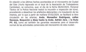 Liberan circulación en microcentro de CDE