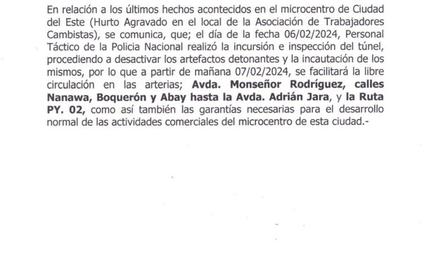 Liberan circulación en microcentro de CDE