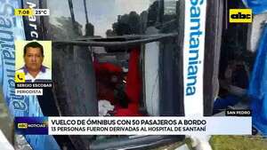 Video: Vuelco de ómnibus en Guayaybí dejó numerosos heridos - ABC Noticias - ABC Color
