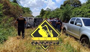 Mega asalto a cambistas: Hallan vehículo totalmente incinerado