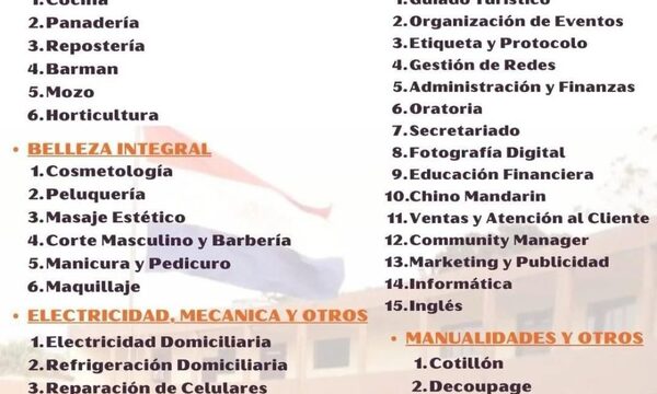 Comenzarán inscripciones para cursos en Artes y Oficios de CDE