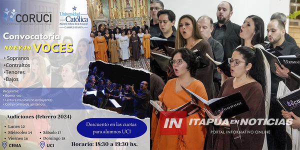ABREN AUDICIONES PARA FORMAR PARTE DEL CORUCI - Itapúa Noticias