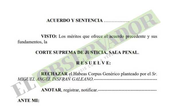 Sala Penal rechaza otro hábeas corpus de “Tío Rico”