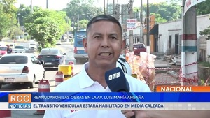 Retomaron las obras en el Puente de la Av. Luis María Argaña con media calzada de tránsito