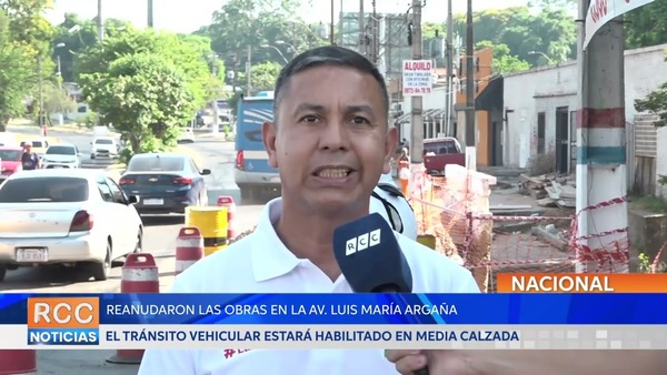 Retomaron las obras en el Puente de la Av. Luis María Argaña con media calzada de tránsito