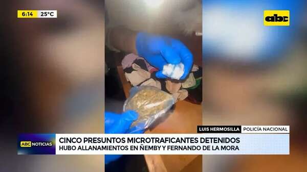 Video: Cinco presuntos microtraficantes detenidos - ABC Noticias - ABC Color